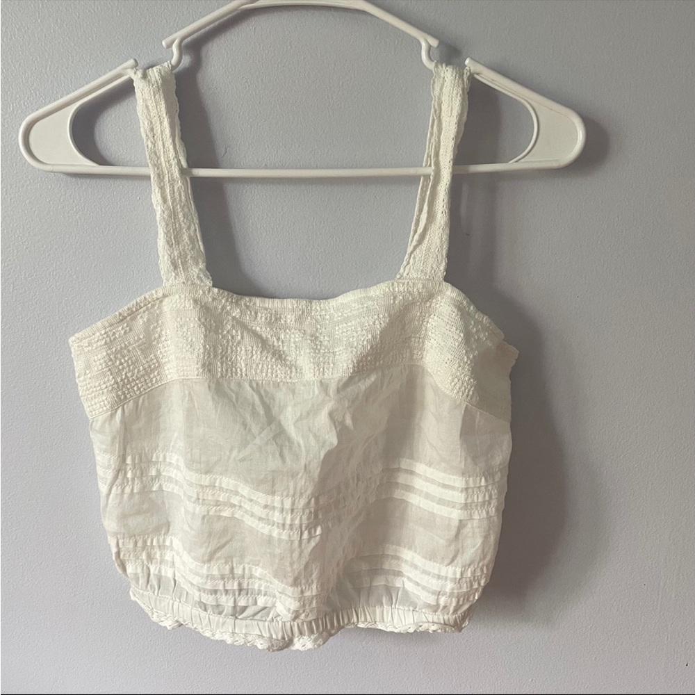White lace crop top